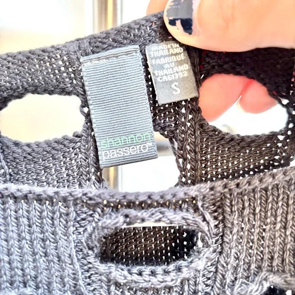 Shannon Passero Open Knit Sheer Small Sweater Streetwear Grunge Festival Punk - Picture 3 of 9